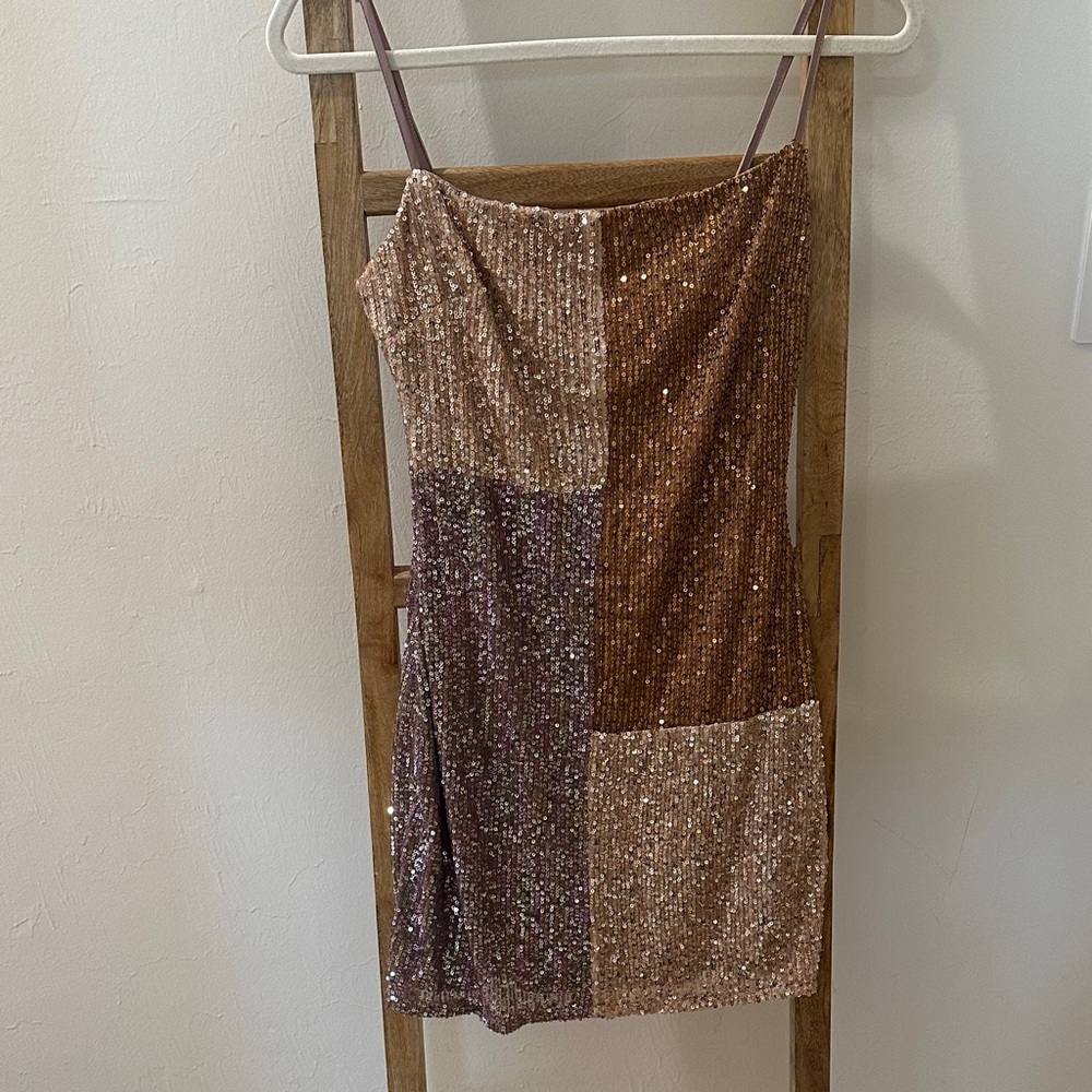 Blue Blush Sequin Glam Top